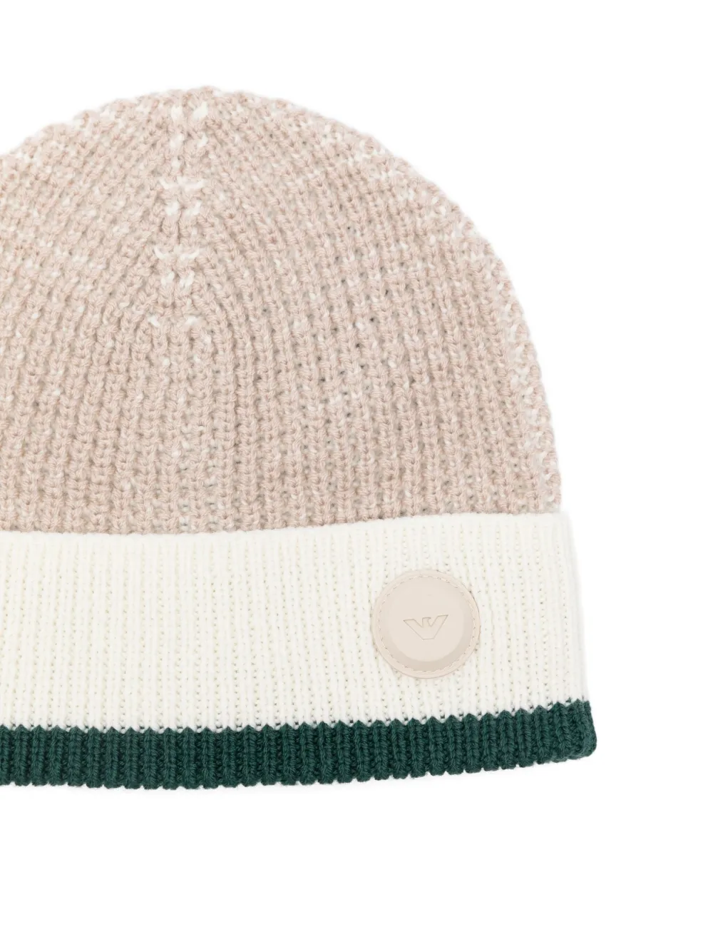 Emporio Armani Virgin Wool-blend Beanie In Neutral