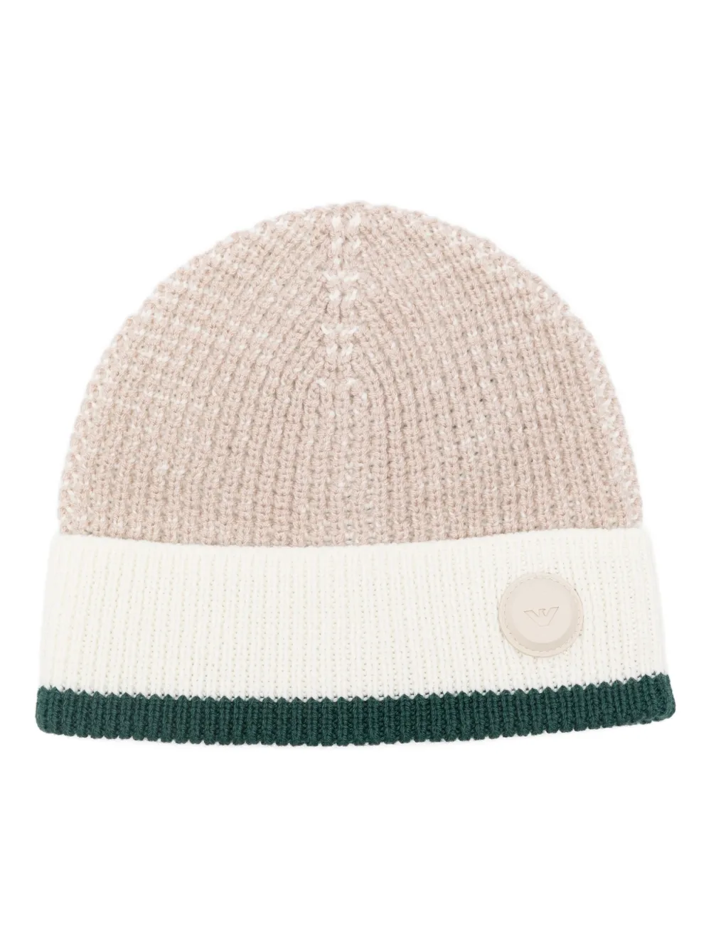 Emporio Armani Virgin Wool-blend Beanie In Neutral