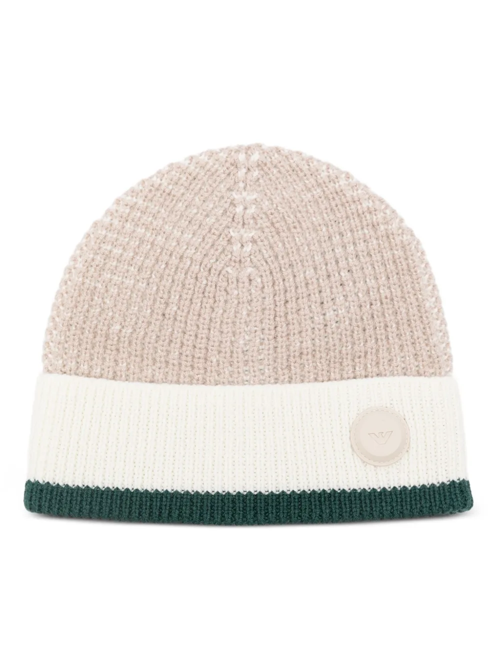 Emporio Armani Kids knitted beanie hat | Neutrals | Image 1
