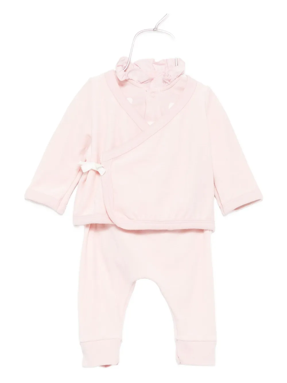 Petit Bateau Heart-print Babygrow (set Of Three) In Pink