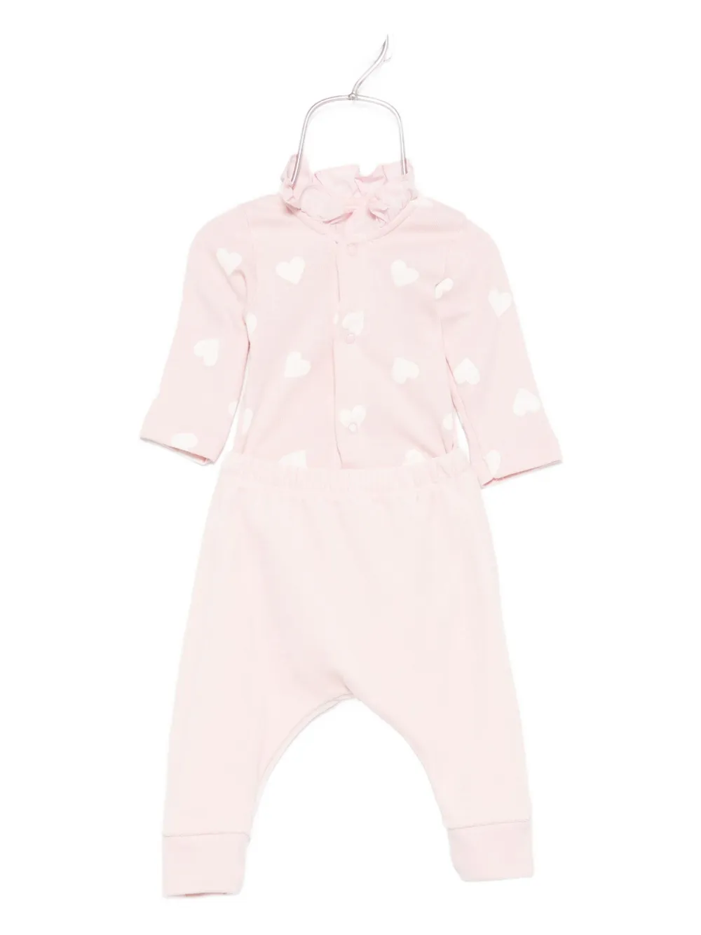 Petit Bateau Heart-print Babygrow (set Of Three) In Pink