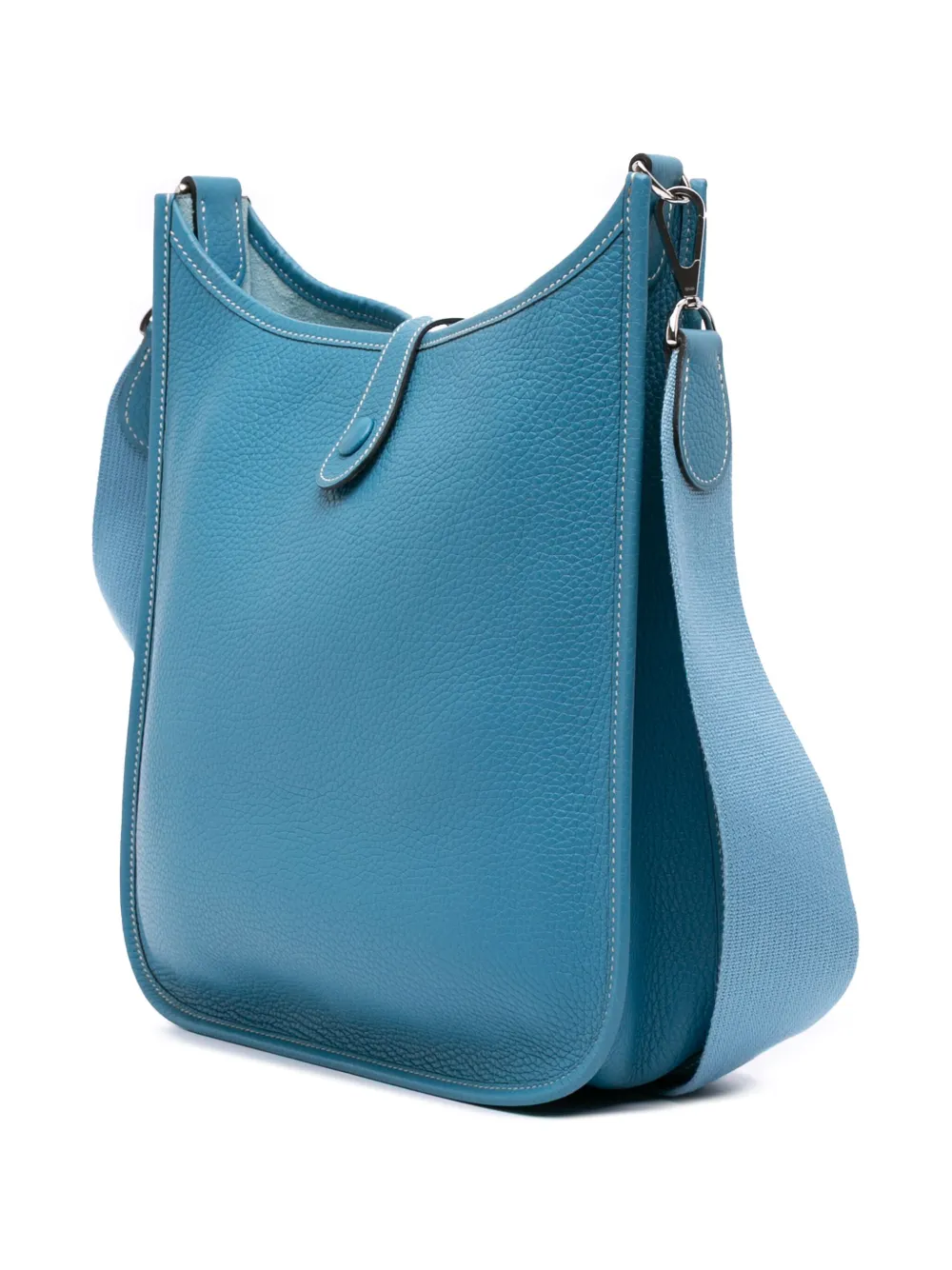 Pre-owned Hermes 2006 Clemence Evelyne I 29 Crossbody Bag In Blue
