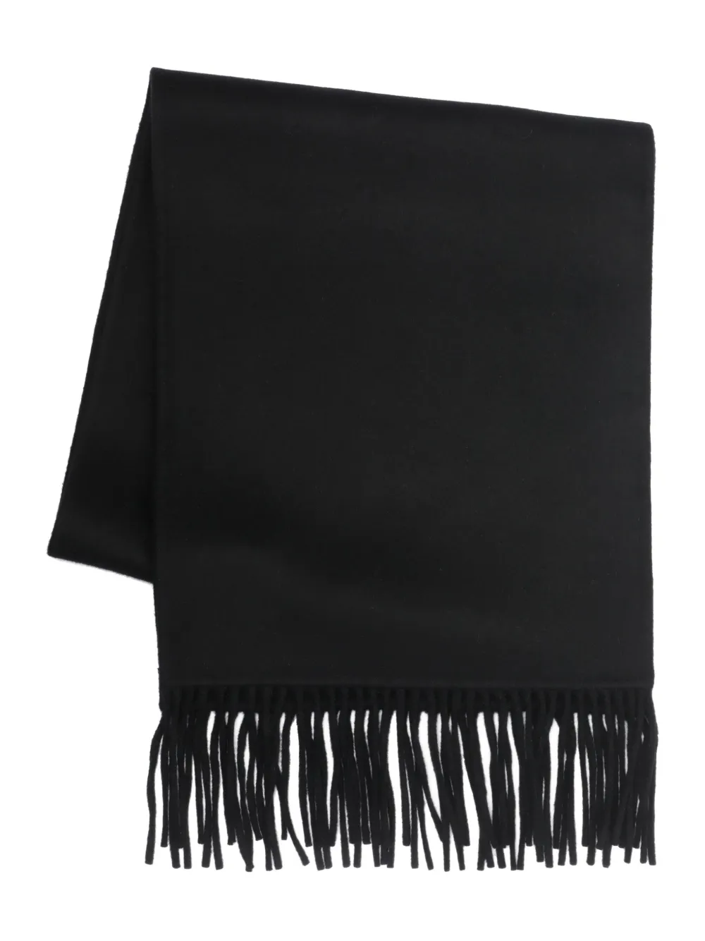 The Dynamis Studio Fringed Wool Scarf In Black