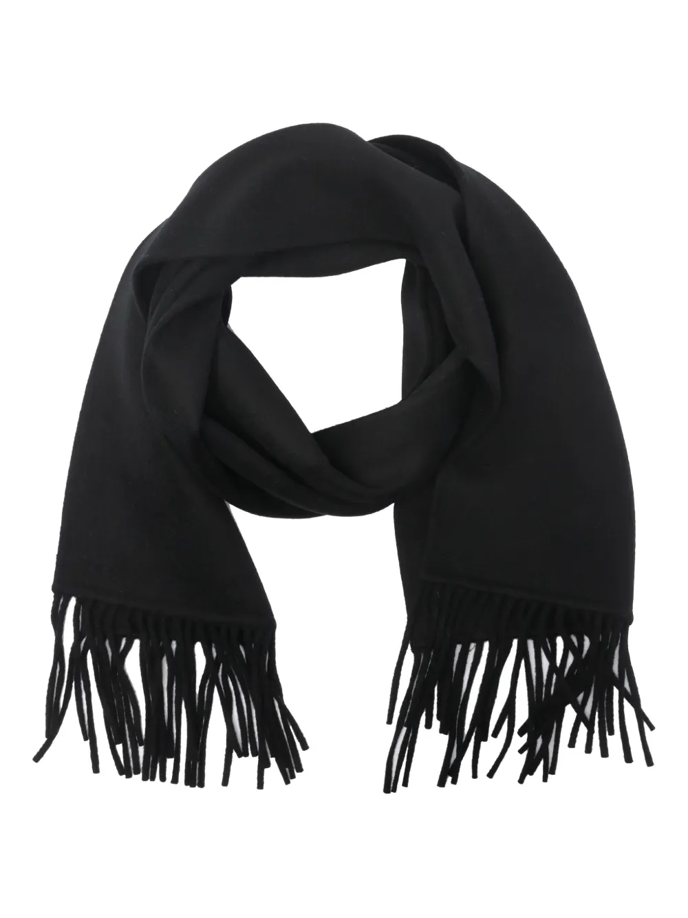 THE DYNAMIS STUDIO fringed wool scarf - Zwart