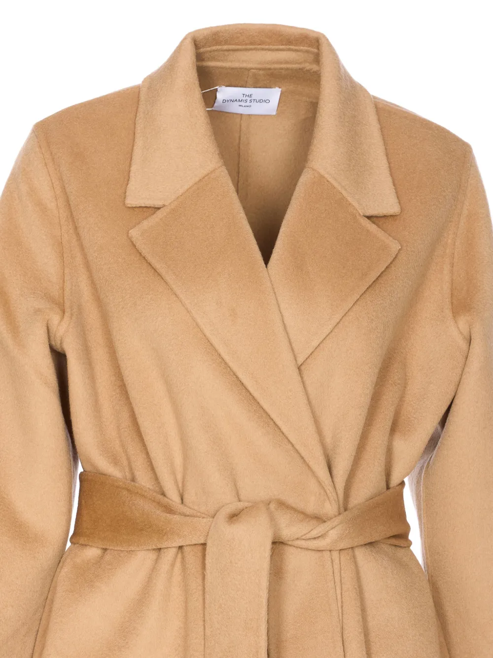 The Dynamis Studio Belted Double-breasted Coat In Neutral