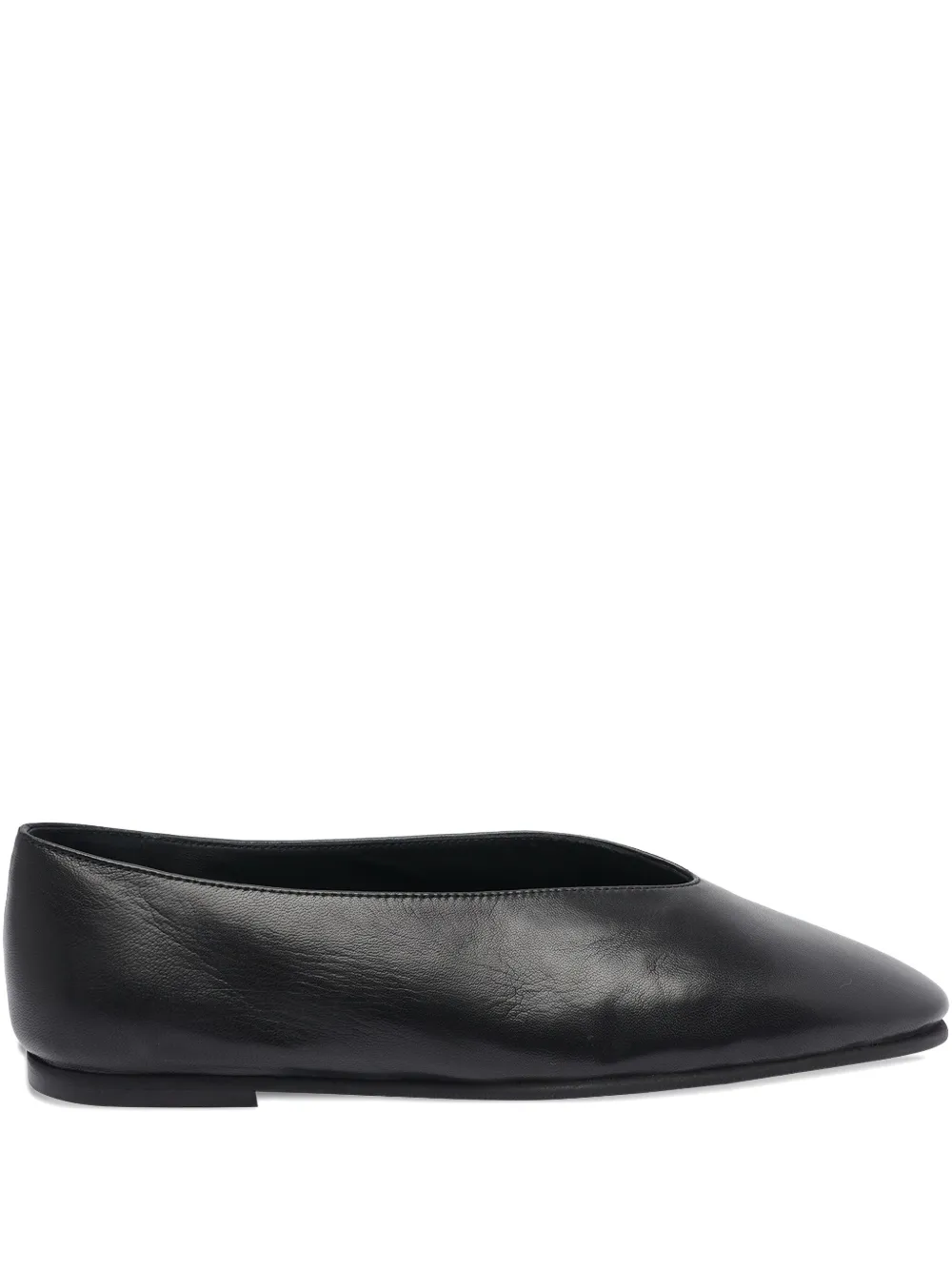 Poeve Leather Ballet Flats In Black