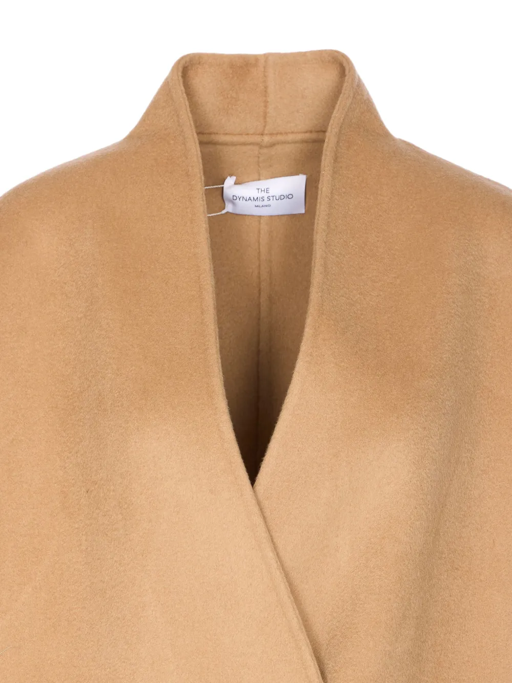The Dynamis Studio Fringed-hem V-neck Coat In Brown