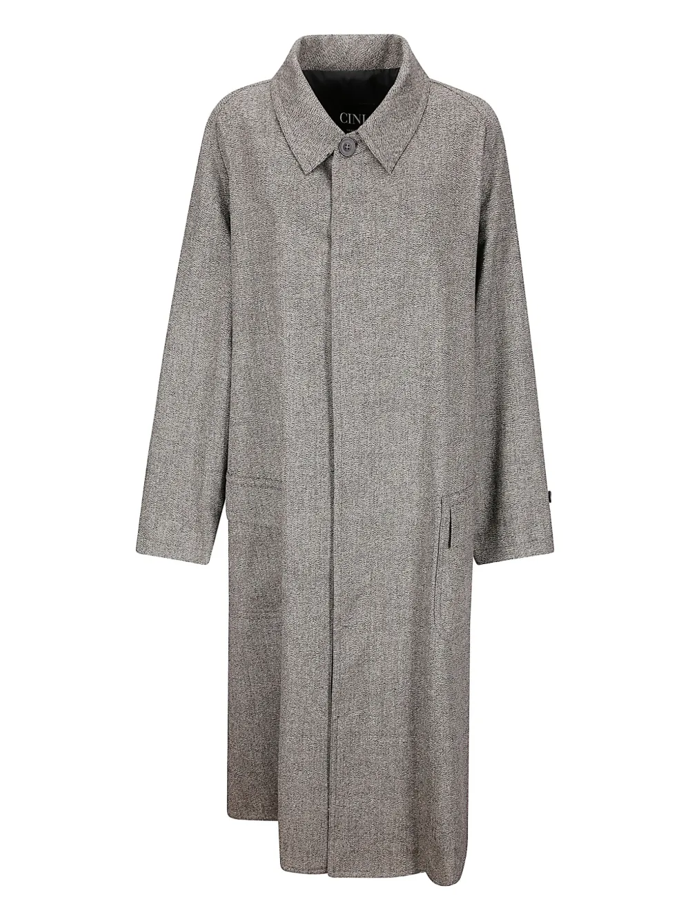 Cini Collared Single-breasted Coat In Gray
