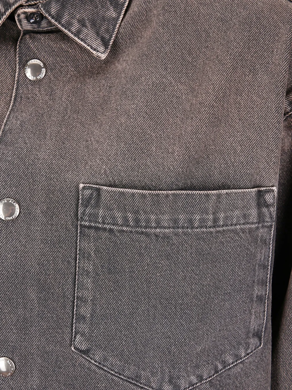 7 For All Mankind Patch-pocket Denim Shirt Jacket In Gray