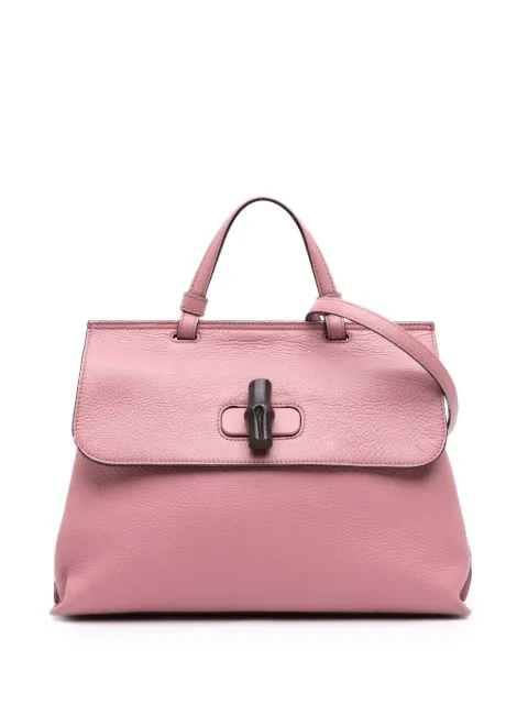 Gucci Pre-Owned 2016-2025 Medium Leather Bamboo Daily satchel