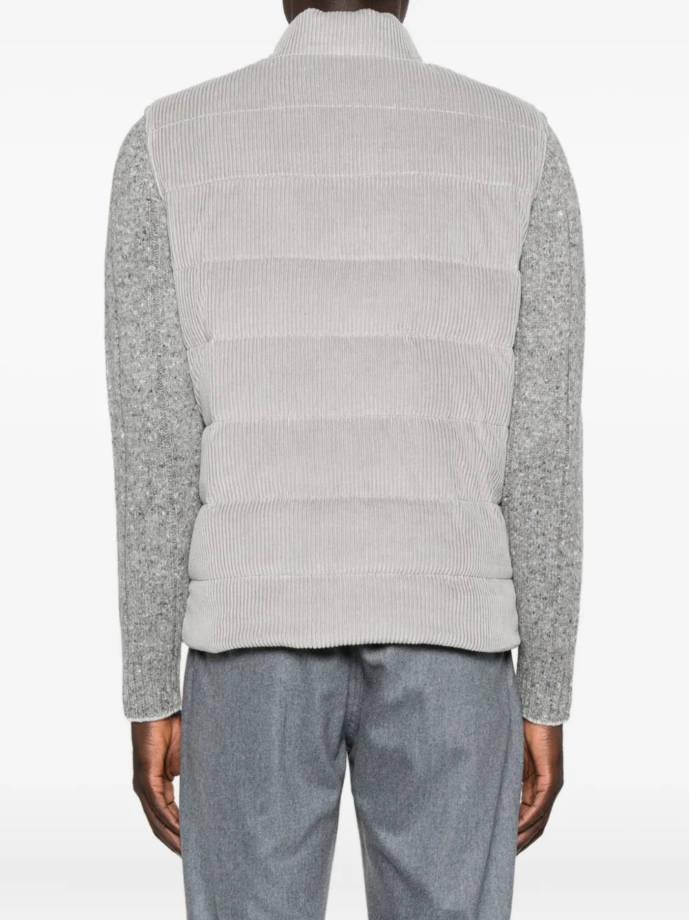 Eleventy Corduroy Quilted Vest In Gray