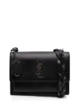 Saint Laurent Pre-Owned 2018 Medium Leather Monogram Sunset Braided Strap crossbody bag - Black