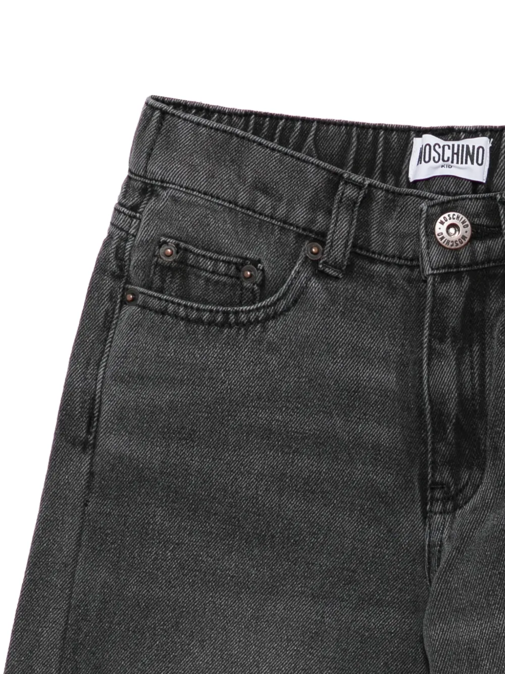 Moschino Kids Elastische broek met vijf zakken Zwart