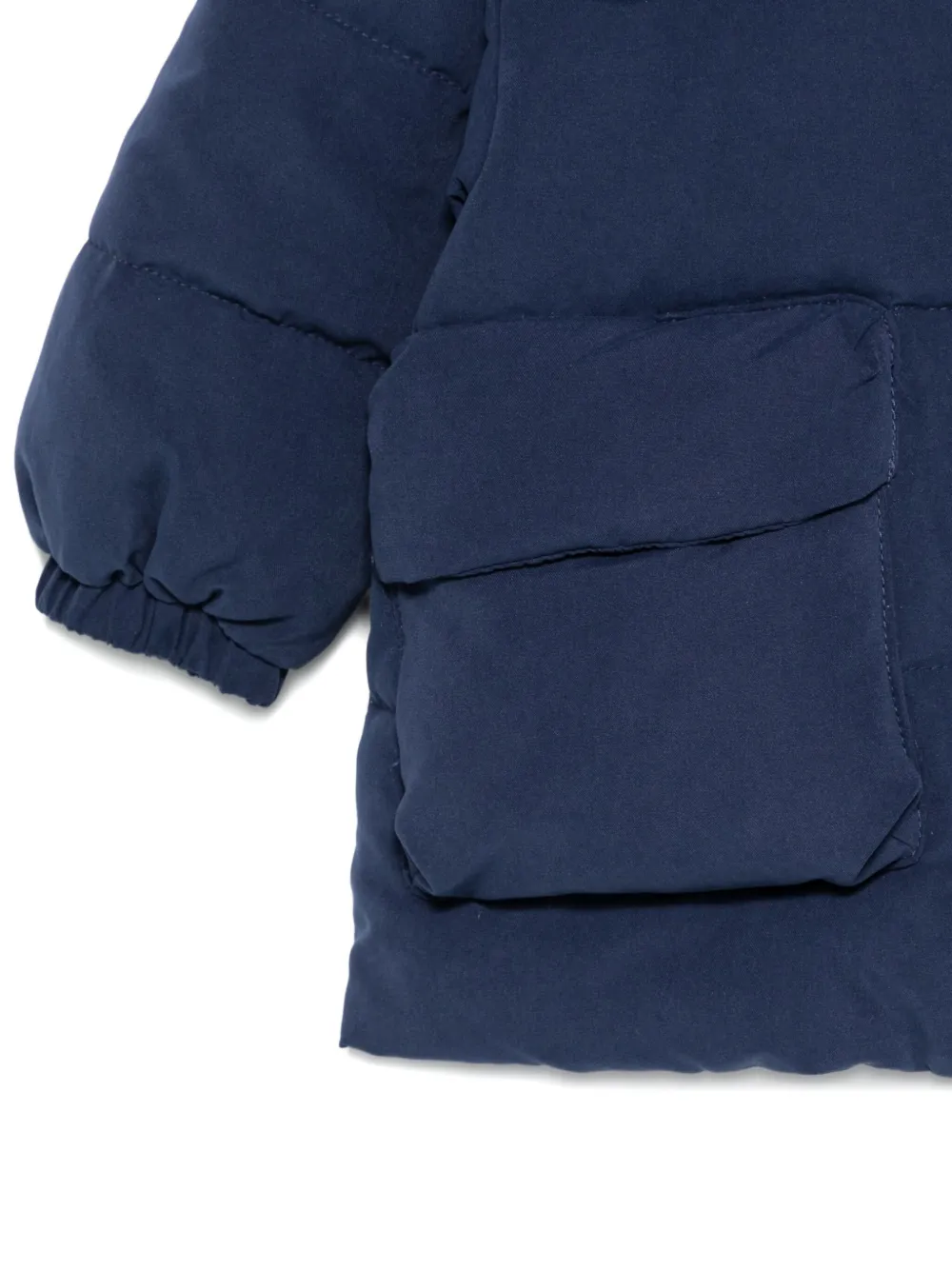 Emporio Armani Hooded Padded Coat In Blue