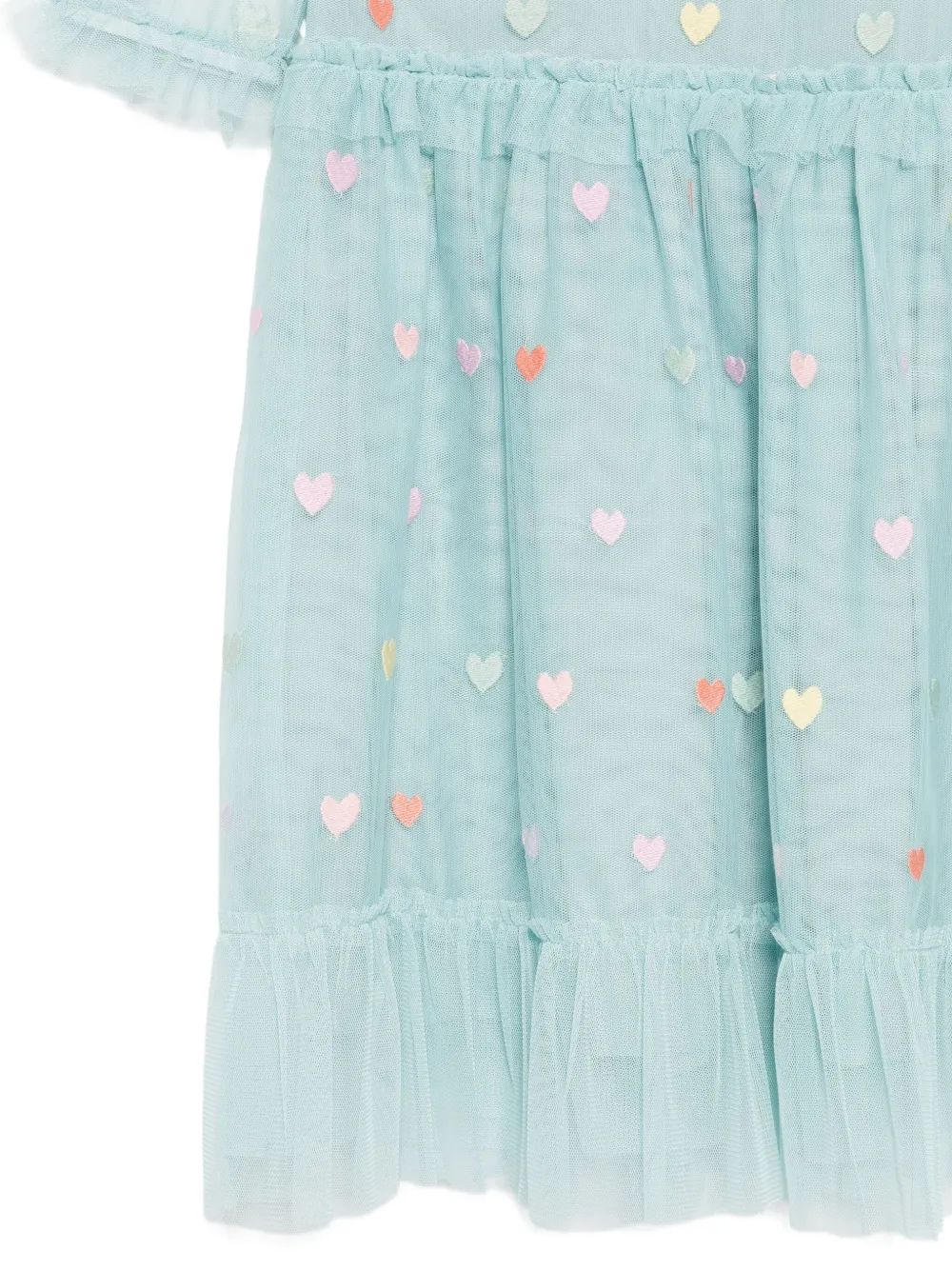 Stella Mccartney Embroidered Tulle Dress In Blue