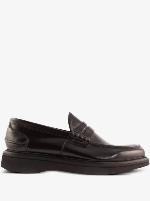 Green George penny-bar leather loafers