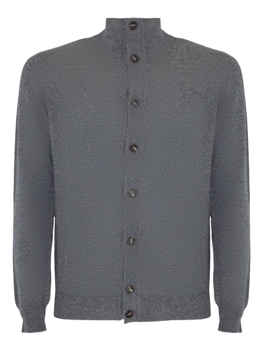 Kangra Cashmere Turtleneck Button Cardigan In Gray