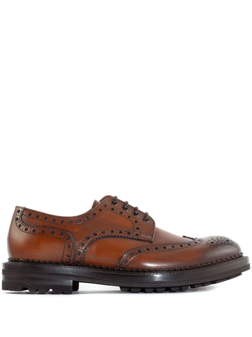 Green George leather derby shoes Brown