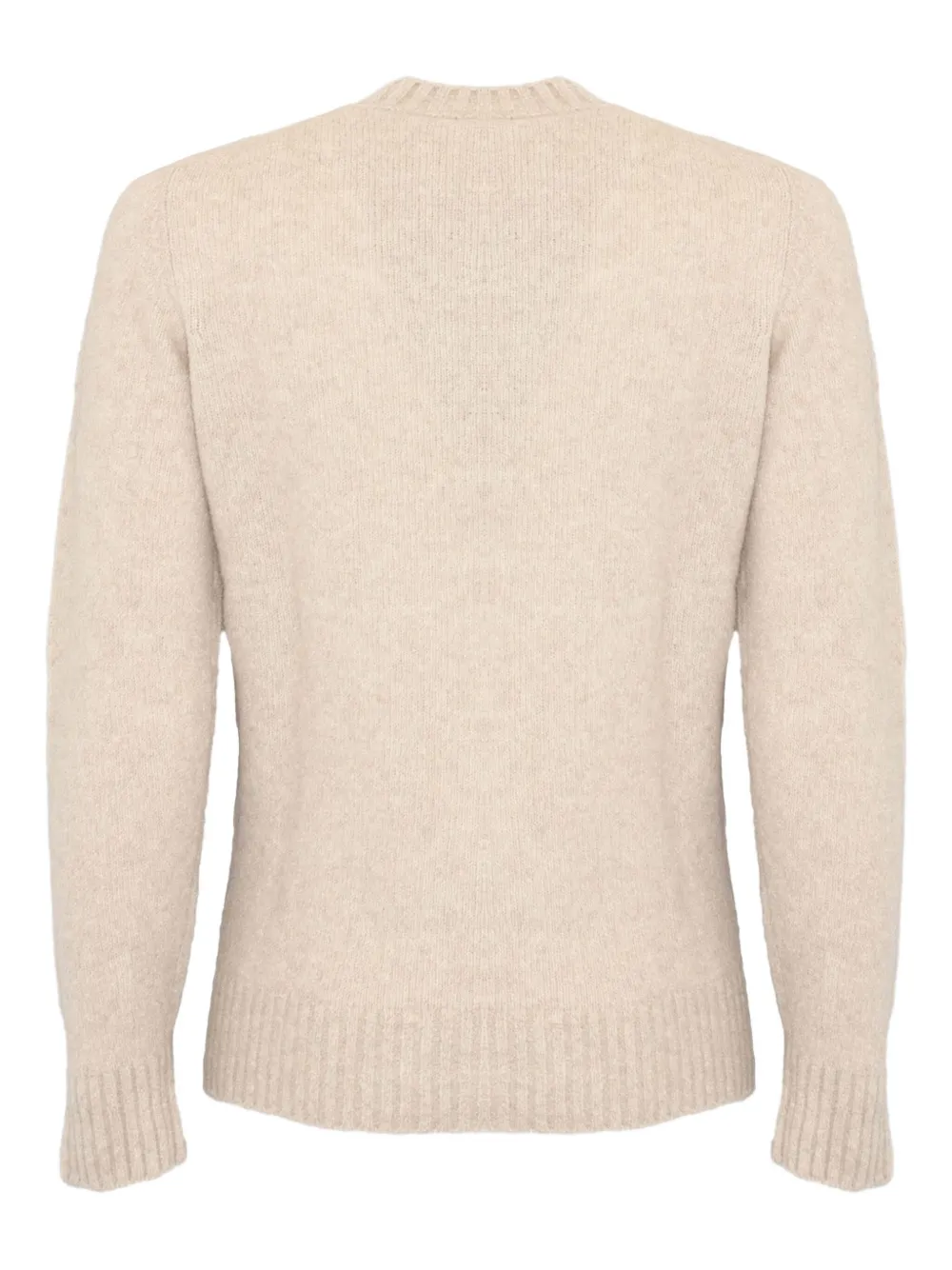 Kangra Trui met geribbelde afwerking en ronde hals - Beige