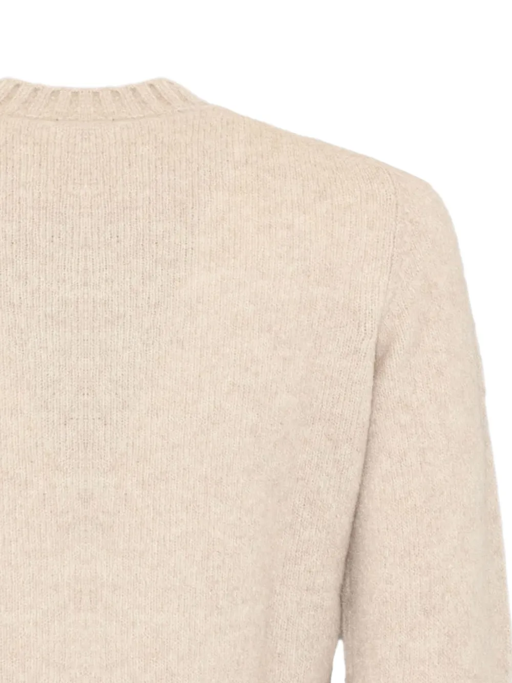 Kangra Trui met geribbelde afwerking en ronde hals Beige