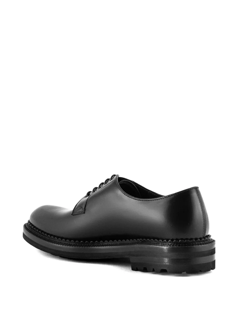 Green George leather lace-up derby shoes Black