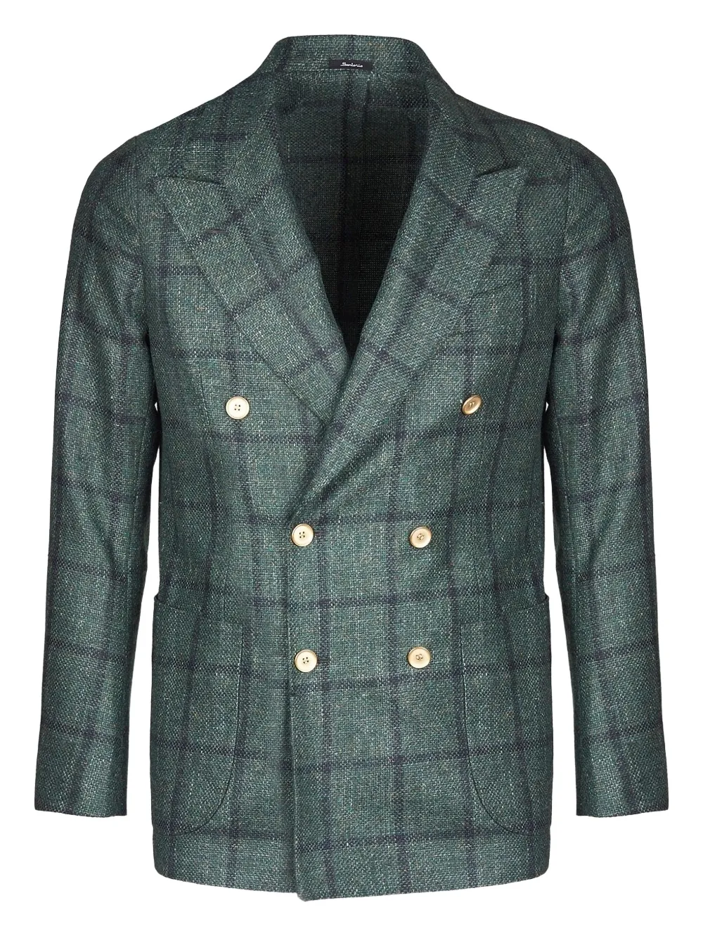 SARTORIO NAPOLI double-breasted check jacket | Green | Image 1