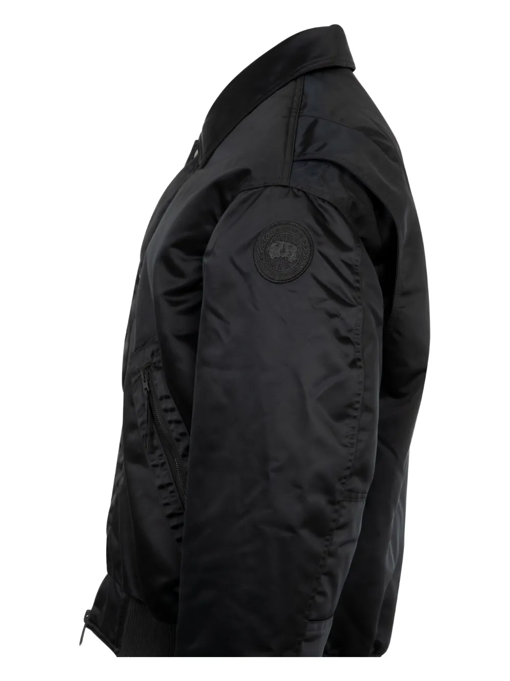 Canada Goose Black Seguin Aviator Down Bomber Jacket In Black