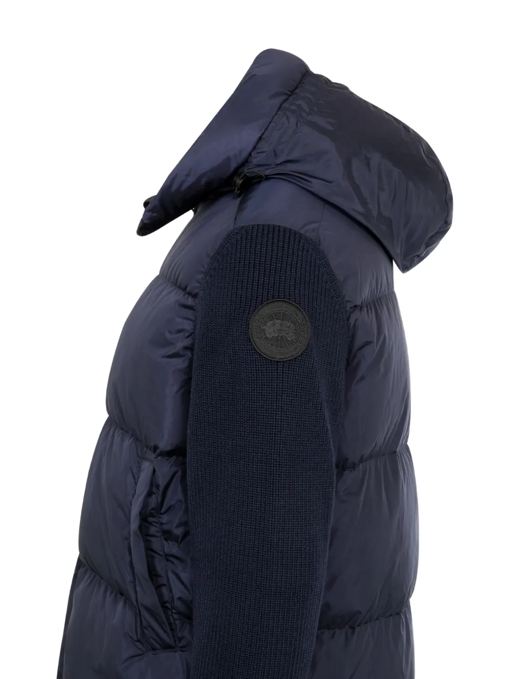 Canada Goose Gewatteerd jack met capuchon en gebreide mouwen Blauw