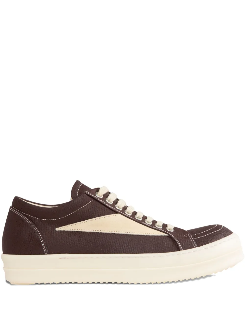 Rick Owens DRKSHDW panelled lace-up sneakers | Brown | Image 1