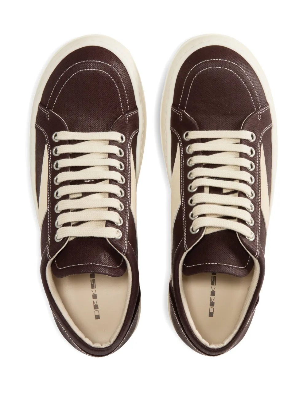 Rick Owens DRKSHDW Sneakers met vlakken en veters Bruin