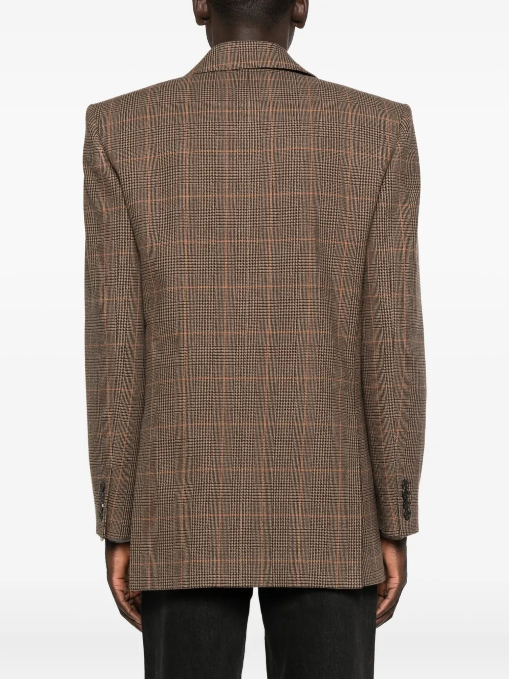 Saint Laurent Wool-cashmere Double-breasted Jacket In Brown
