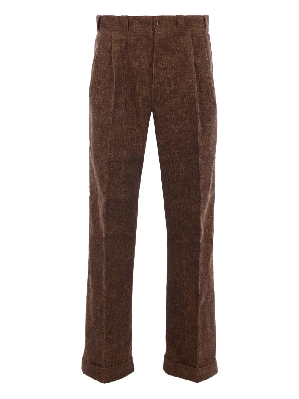 TAIGA TAKAHASHI pleat-detail corduroy trousers | Brown | Image 1