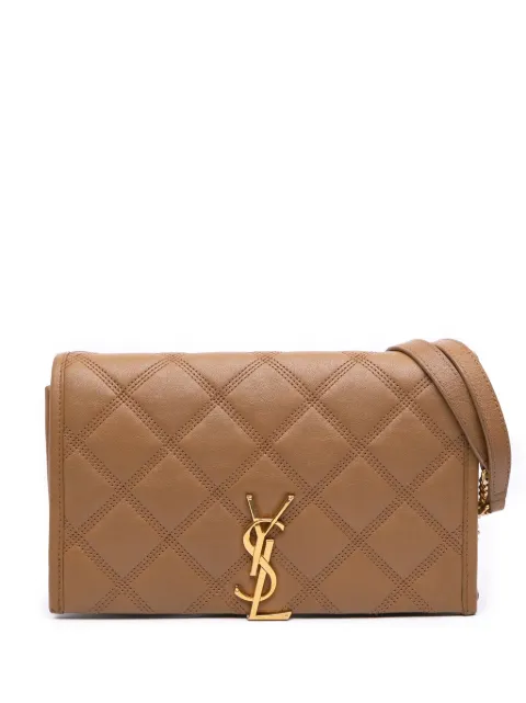 Saint Laurent Pre-Owned 2020 Quilted Diamond Lambskin Becky Wallet on Chain crossbody bag
