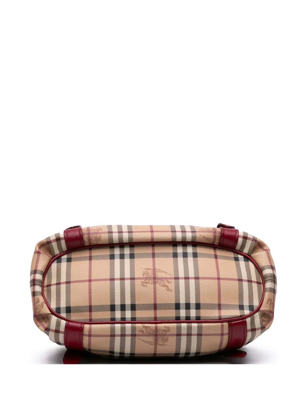 Pre-owned Burberry 2000-2017 Small Haymarket Check Coated Canvas Northfield Satchel In Brown