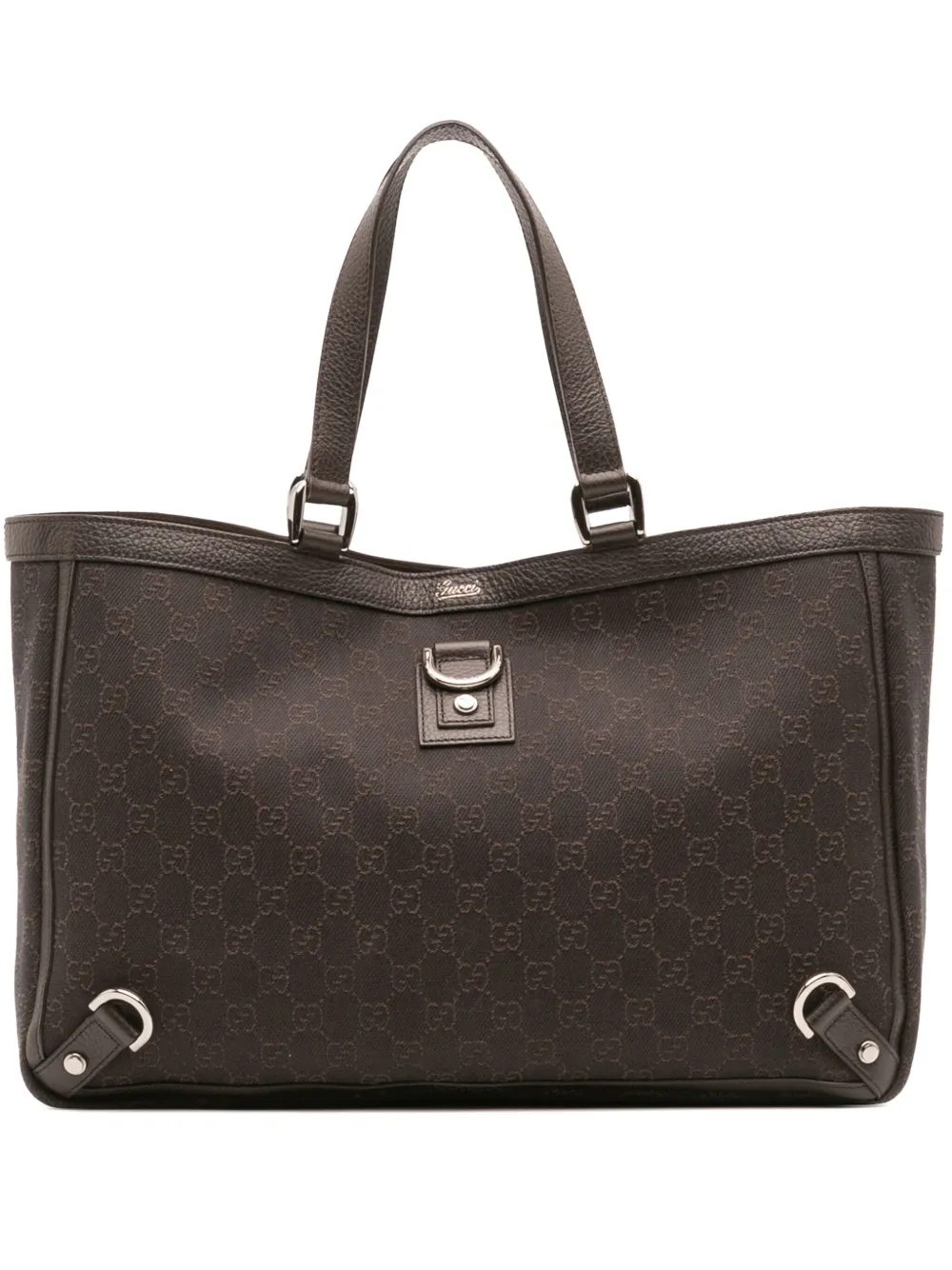 Gucci Pre-Owned 2016-2025 GG デニム アビー Dリング トートバッグ - ブラウン Gucci Pre-Owned 2016-2025 GG デニム アビー Dリング トートバッグ - ブラウン