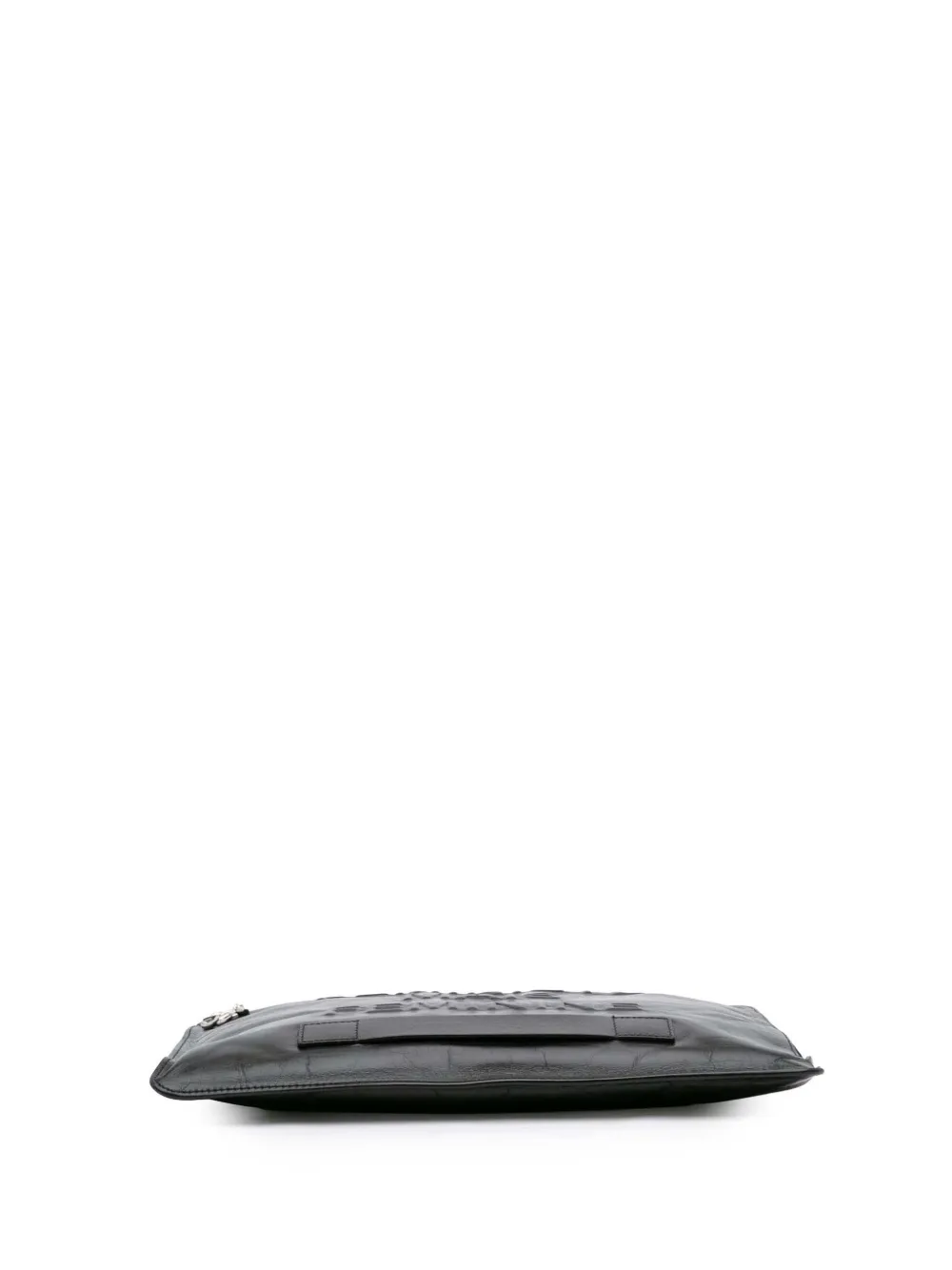 Pre-owned Chanel 2015-2016 Large Calfskin Feministe Maize Feminine Pouch Clutch Bag In Black