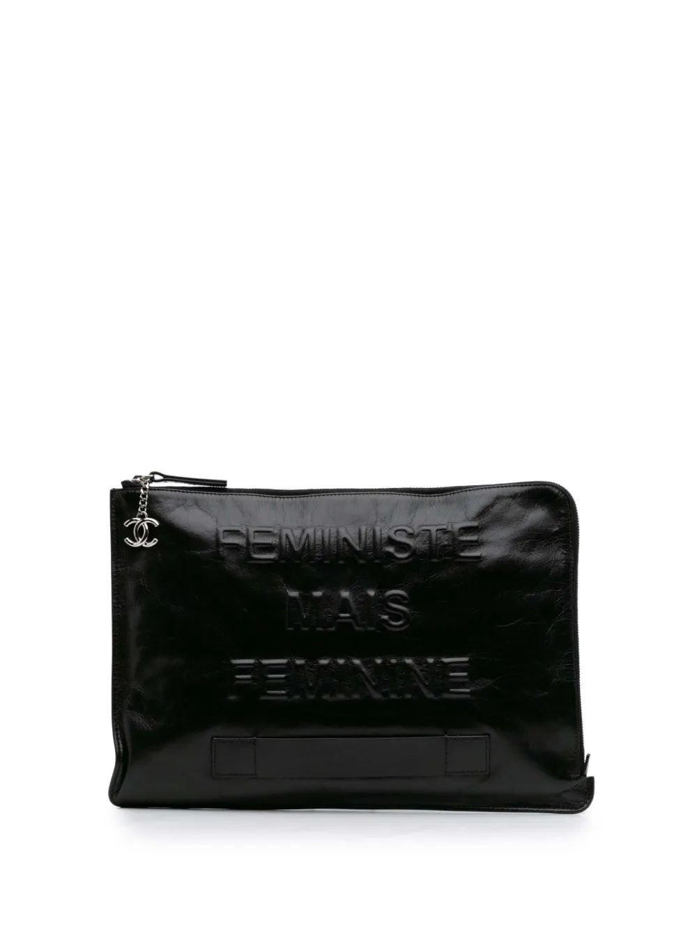 CHANEL Pre-Owned 2015-2016 ラージ カーフスキン フェミニスト メイズ フェミニン ポーチ クラッチバッグ - CHANEL Pre-Owned 2015-2016 ラージ カーフスキン フェミニスト メイズ フェミニン ポーチ クラッチバッグ -