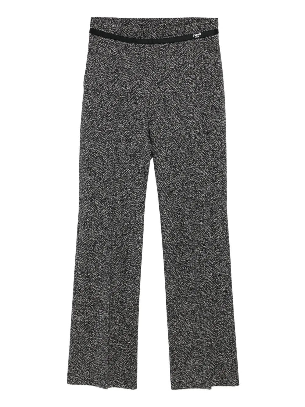 Cambio herringbone-pattern band-detail trousers | Black | Image 1