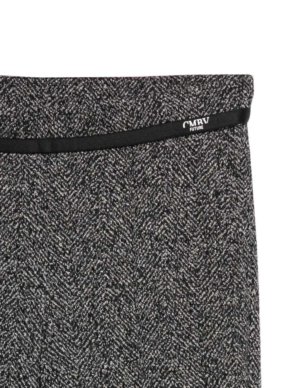 Cambio Broek met visgraatpatroon en banddetail Zwart