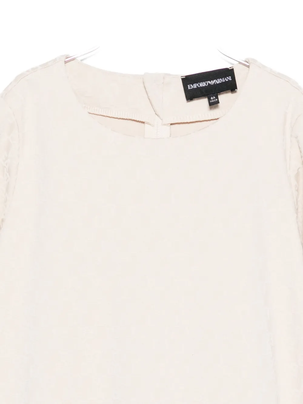Emporio Armani Textured Puff-sleeve Dress In Pink