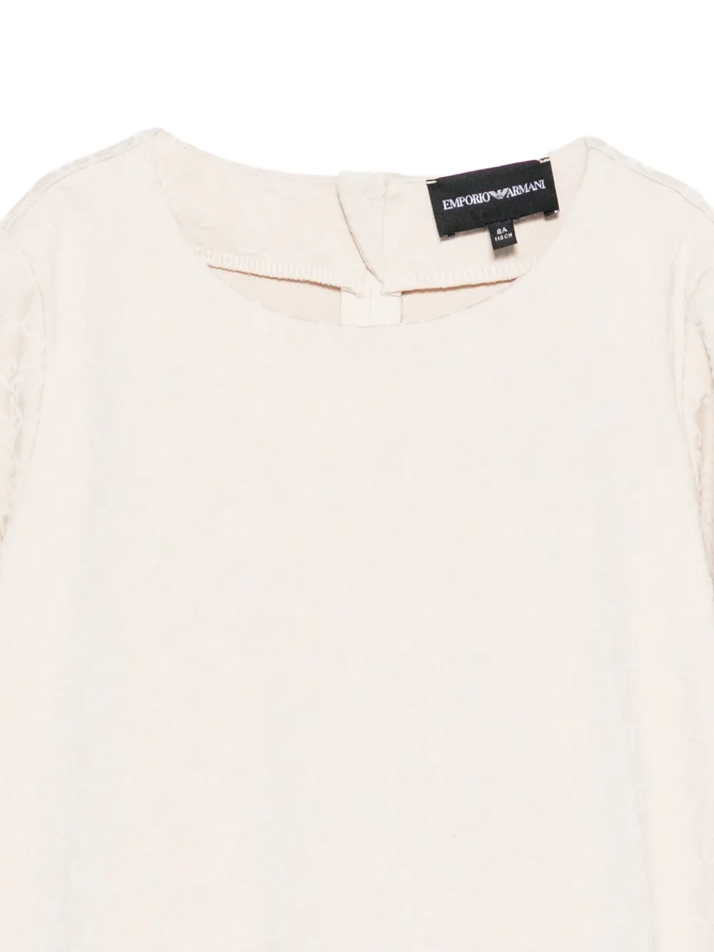 Emporio Armani Kids Jurk met pofmouwen en textuur Beige