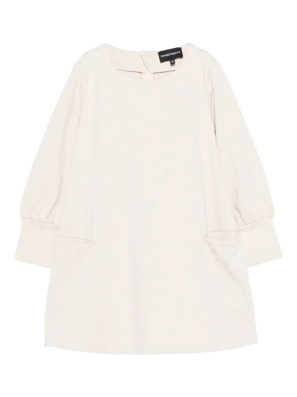 Emporio Armani Kids textured puff-sleeve dress | Neutrals | Image 1