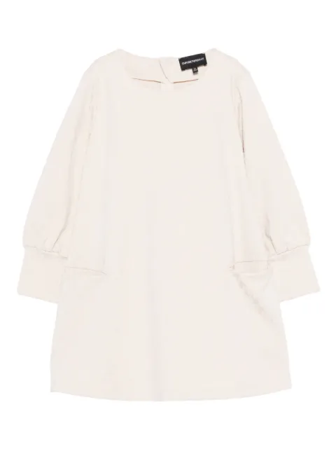 Emporio Armani Kids textured puff-sleeve dress