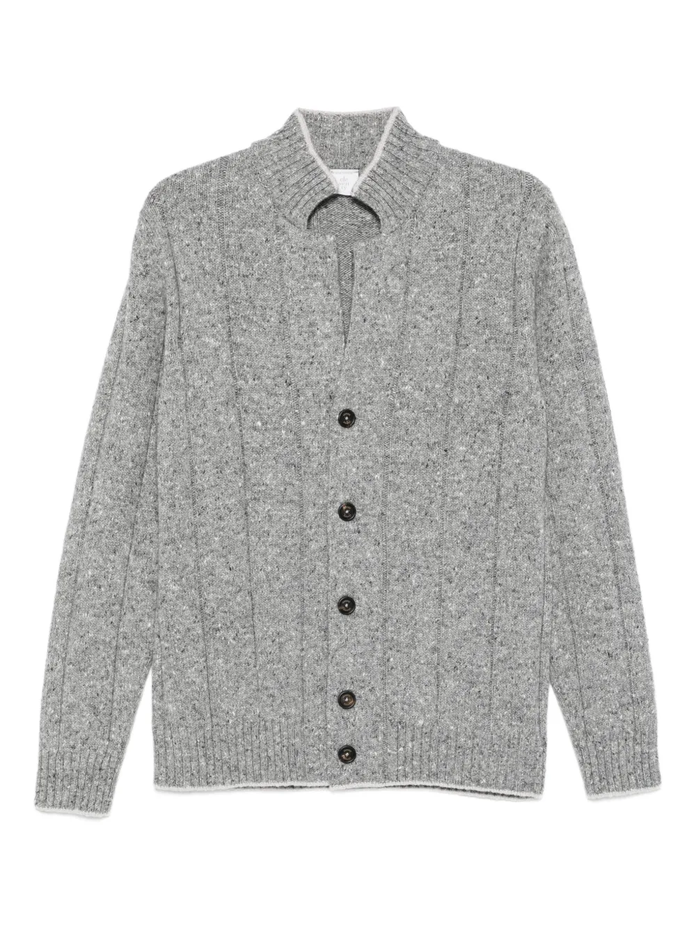 Eleventy speckled ribbed cardigan | Grey | Image 1