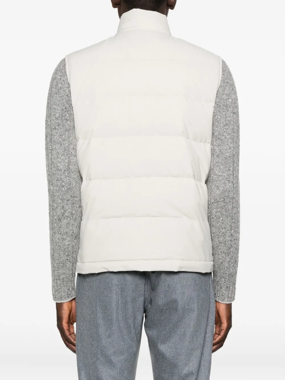 Eleventy Quilted Zip-front Vest In White