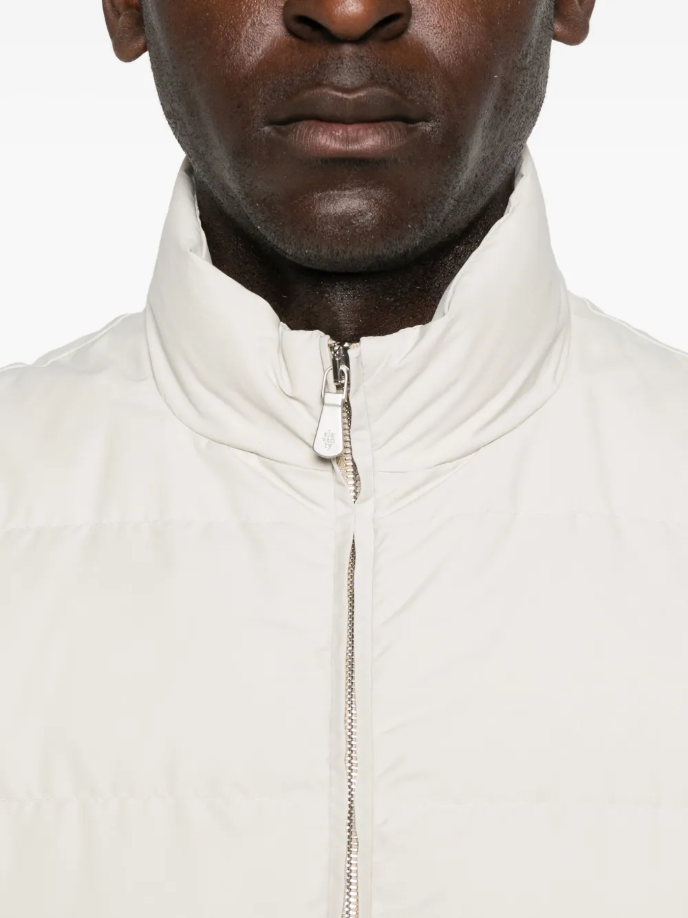 Eleventy Quilted Zip-front Vest In White