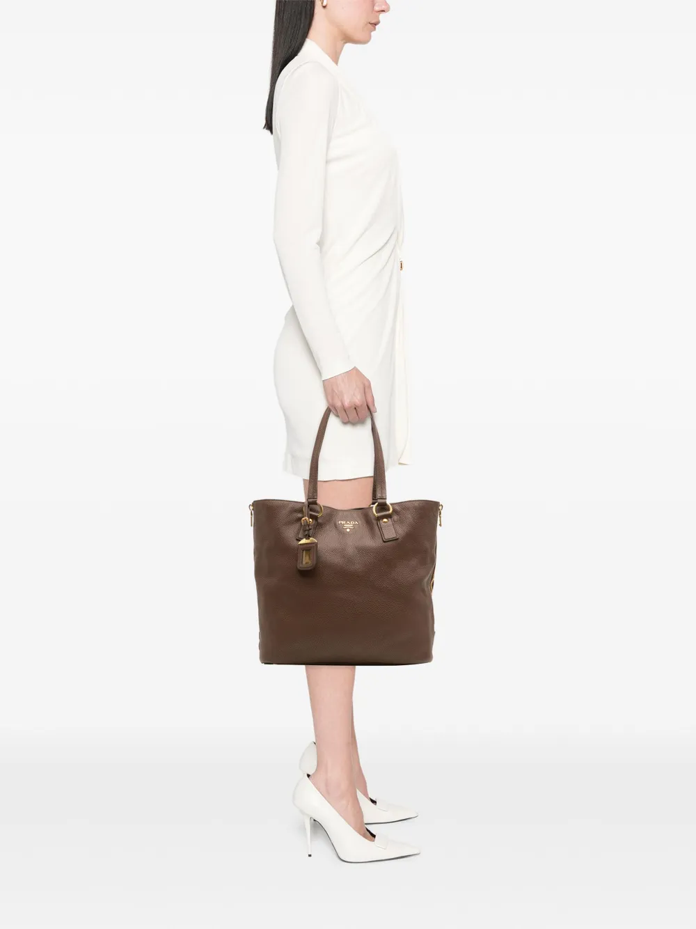 Prada Pre-Owned 2000-2025 Vitello Daino Side Zip Shopper tote bag | Pre-Owned | Image 2