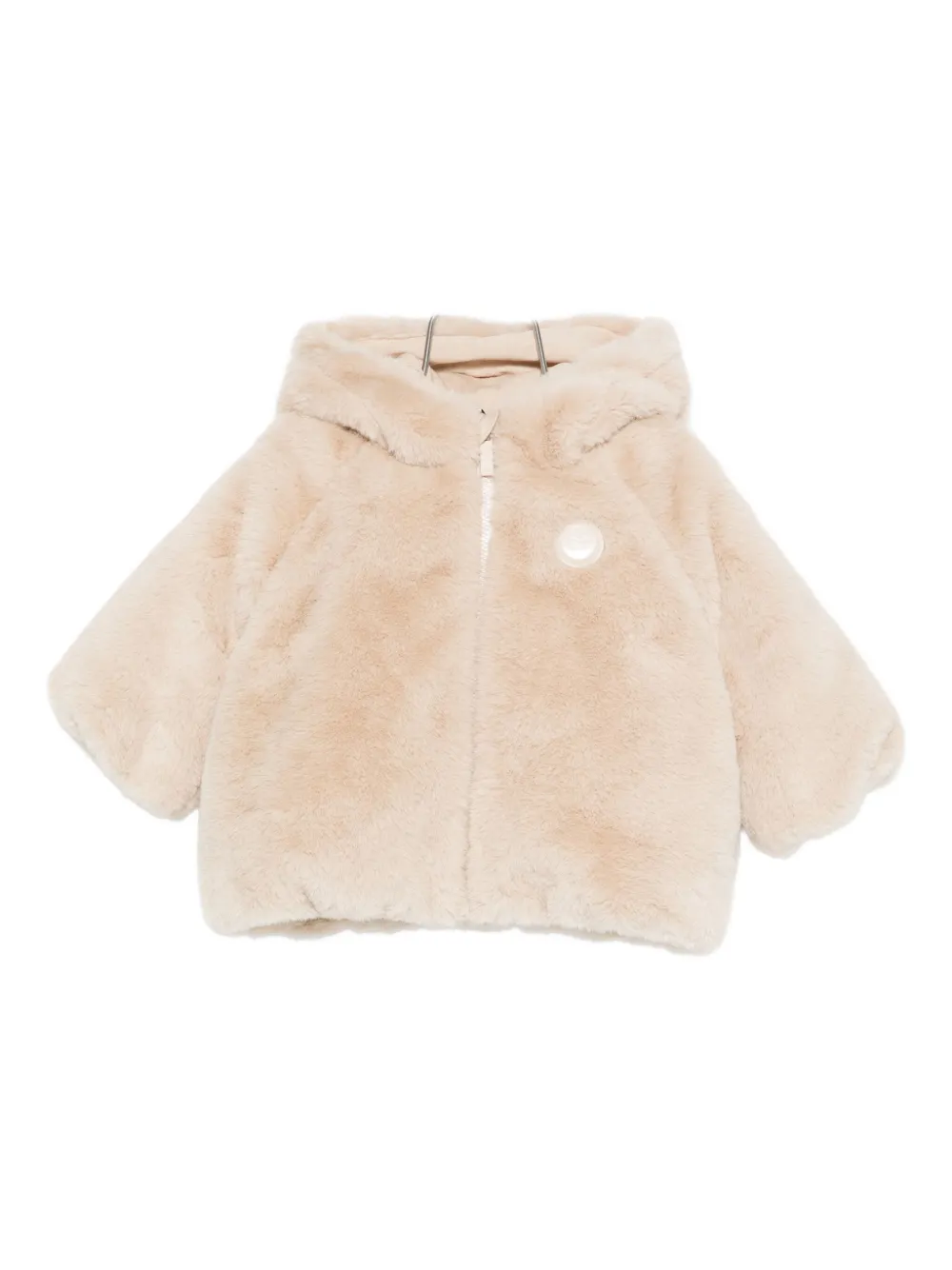 Emporio Armani Kids logo-patch hooded jacket - Toni neutri