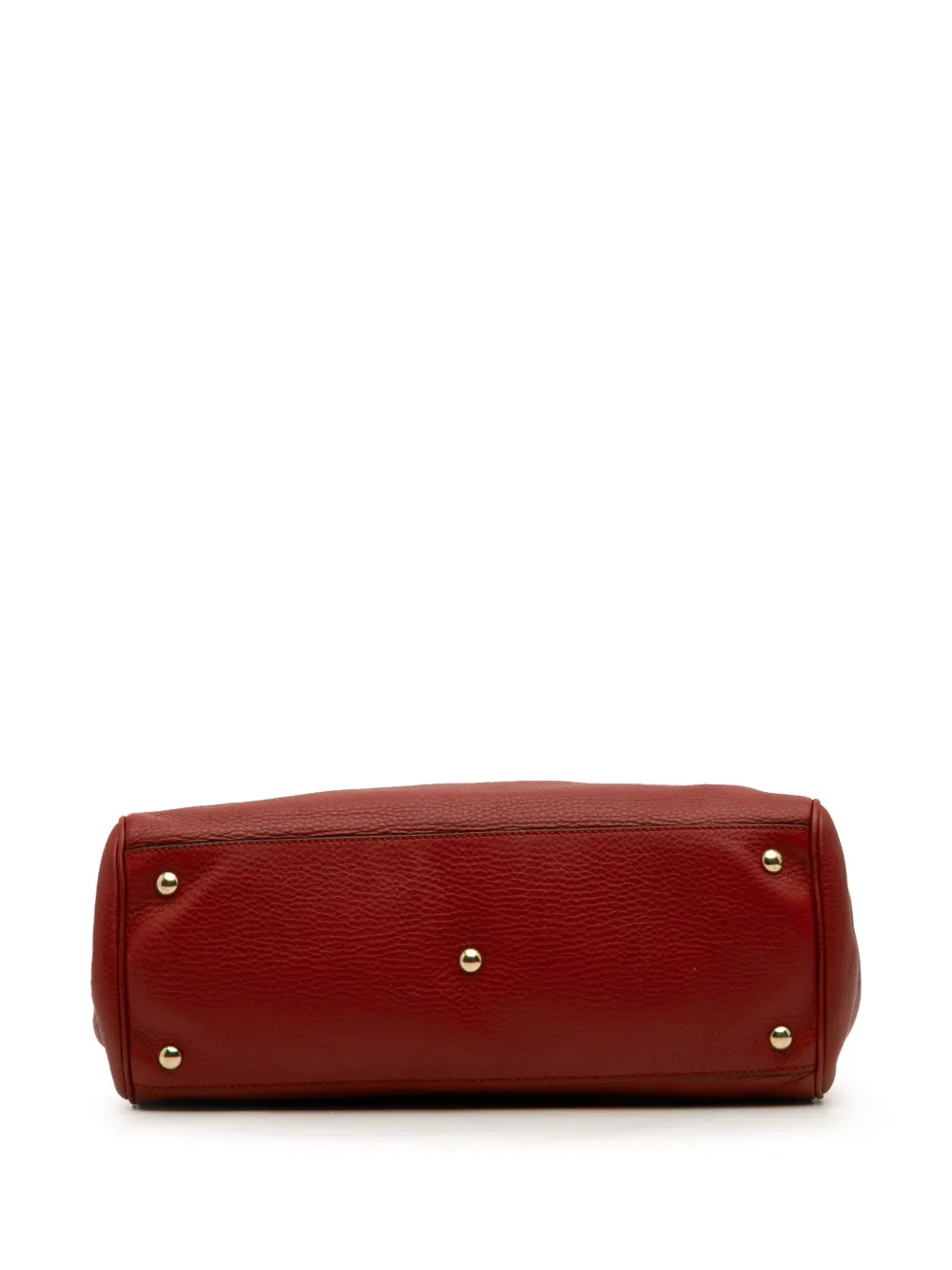 Pre-owned Gucci 2016-2025 Medium Calfskin Bamboo Shopper Satchel In Red
