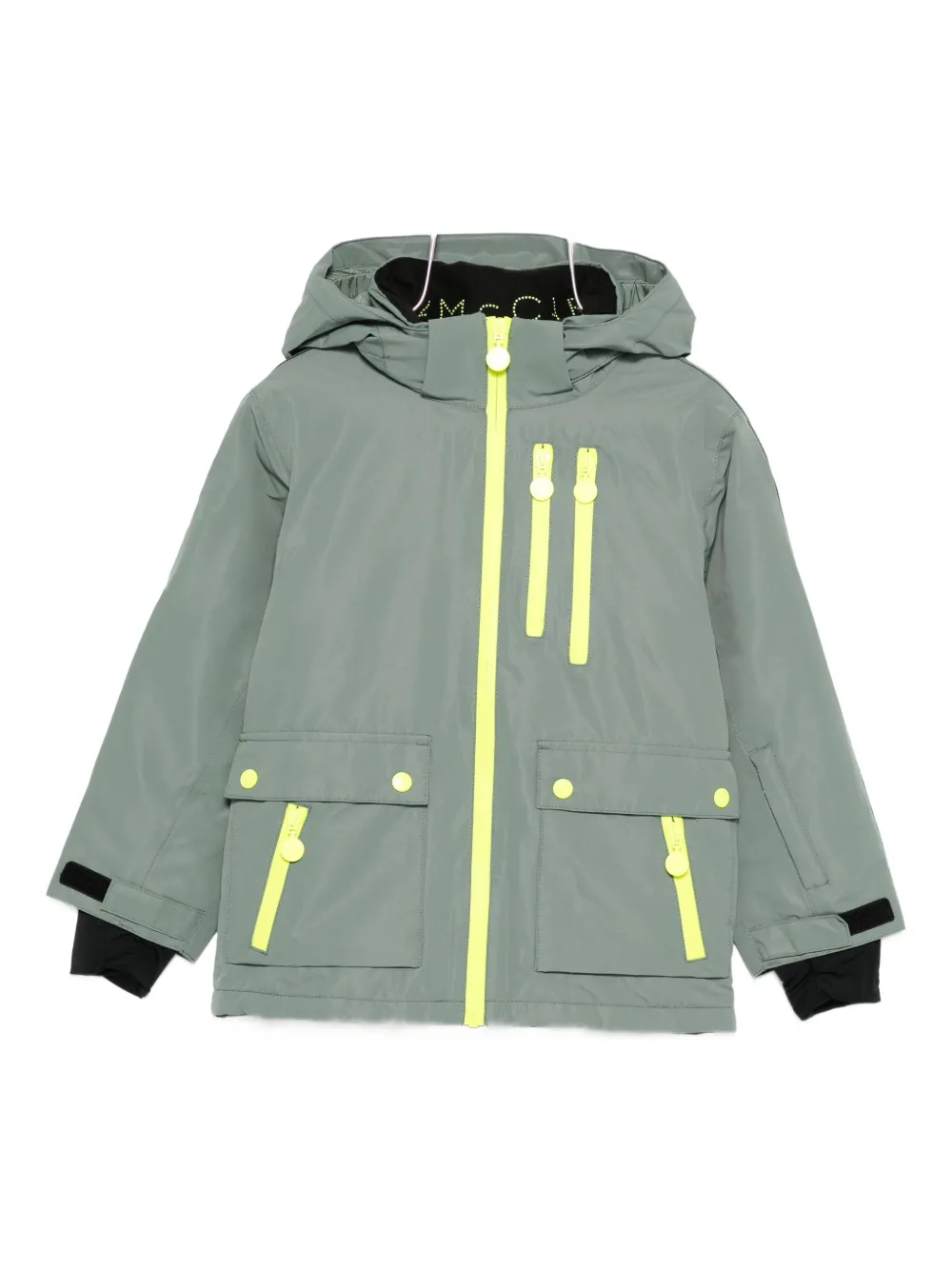 Stella Mccartney Hooded Zip-front Padded Jacket In Green